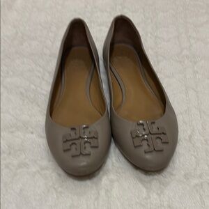 Tory Burch Grey/ Taupe Ballet Flats